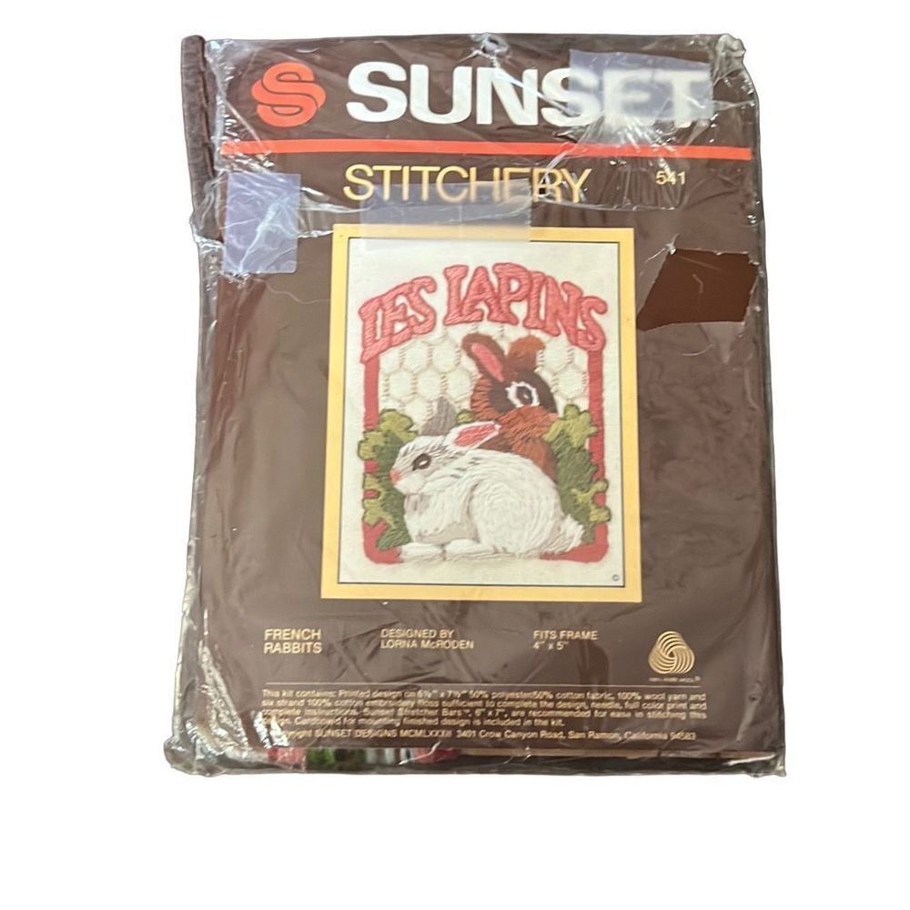 Sunset Stitchery 541‎ "French Rabbits" Kit